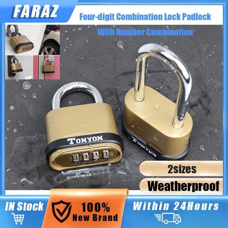 4-Digit Number Combination Padlock Waterproof Digital Password Code ...