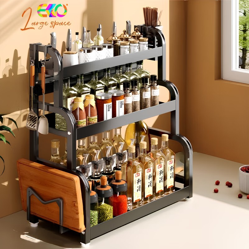 COD Kitchen Seasoning Organizer Storage Rack Stainless Steel Spice Rack ...