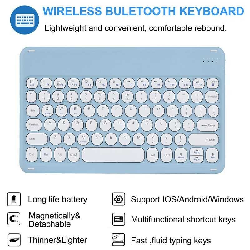 ♞GOOJODOQ Bluetooth Phone Wireless Keyboard Portable Waterproof Round ...