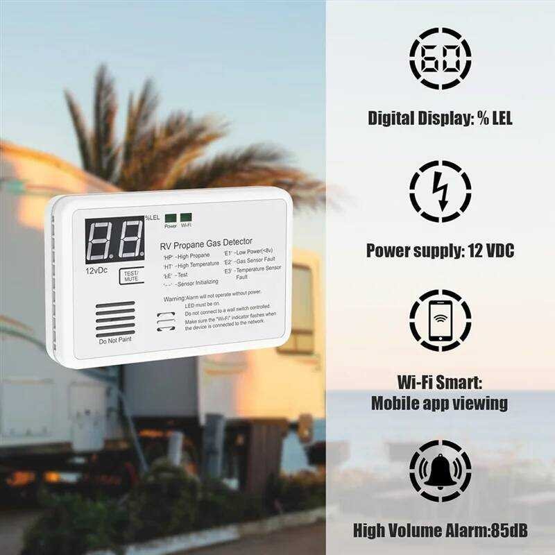 Xj A37t-Home And RV Safety Propane Gas Monitor, Digital Display, 85Db ...