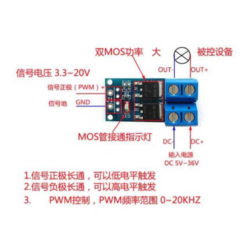 High-power MOS Field-effect Transistor Trigger Switch Drive Module PWM ...