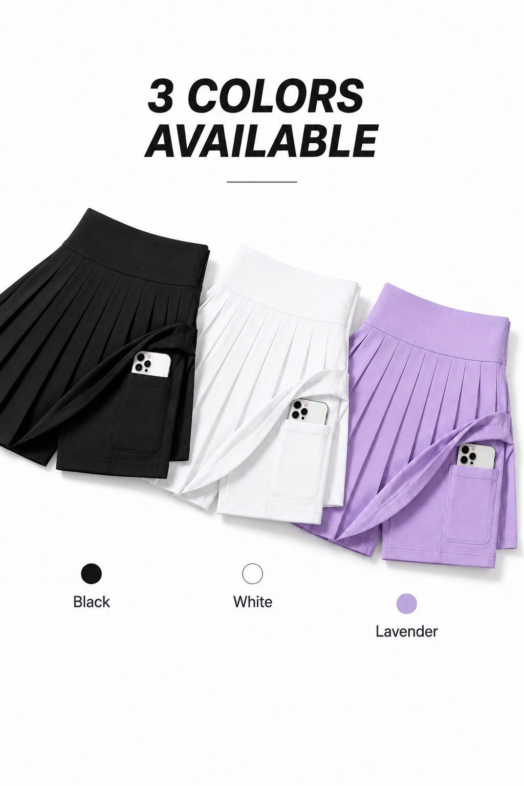 BUY 1 TAKE 1 Women's Pleated Tennis Skort High Waist Built-In Shorts ...