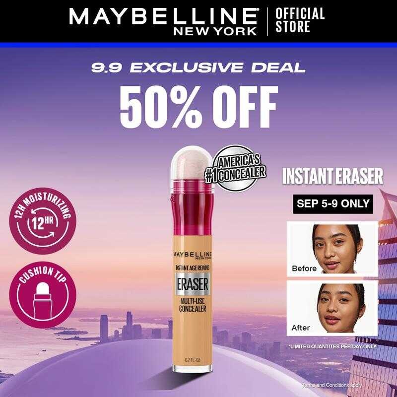 Maybelline Instant Eraser 12Hr Multi-Use 2-In-1 Concealer & Treatment ...