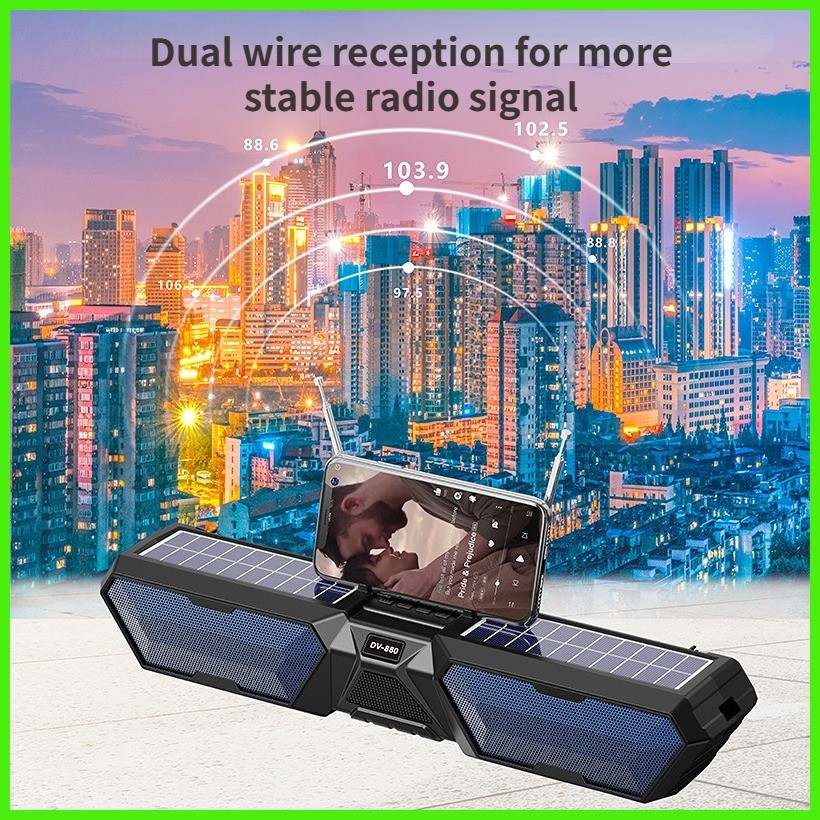 Dual Solar Radio Outdoor Activities Car Stereo Bluetooth Usb Am Fm Sw ...