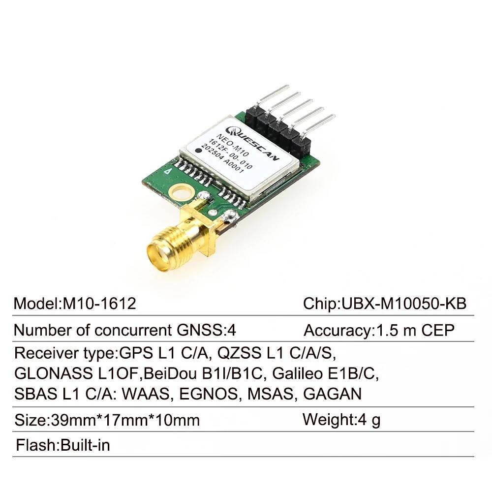 M10050 QUESCAN M10 Galileo BeiDou GLONASS Module Active Antenna GNSS ...