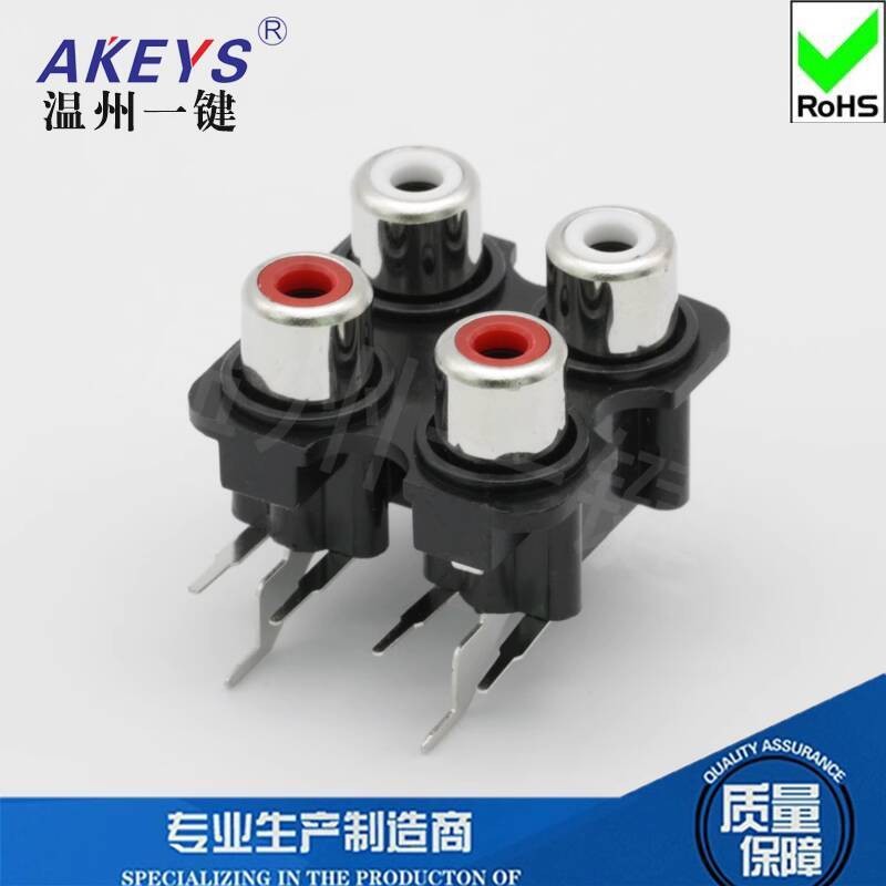 ☑♥ AV4-8.4-7 RCA Socket 4/ Four Hole 6 Pin Side Insertion Signal Audio ...