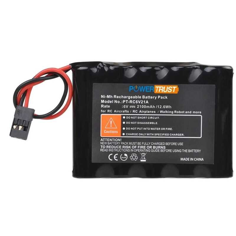 6V 2 C8 Nimh Receiver RX Battery With Hitec Connectors Rechargeable ...