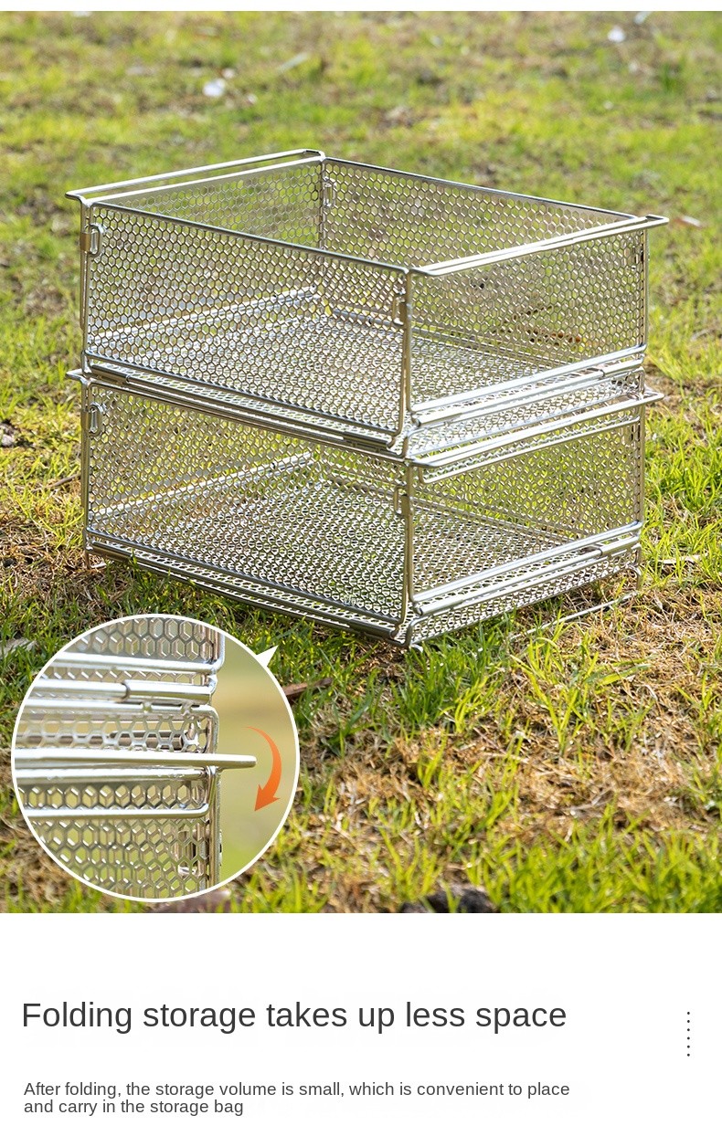 Campingmoon IGT Storage Rack 1 Unit Integrated Grill Table Folding Mesh ...