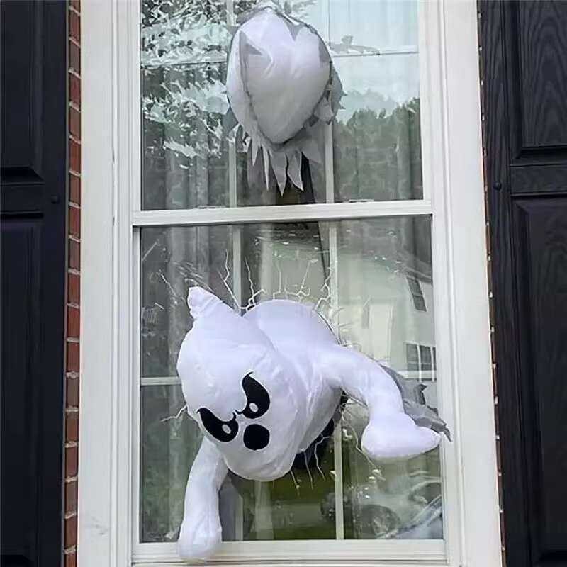 Halloween Decoration Climbing Ghost Outdoor Courtyard Glass Door Window ...