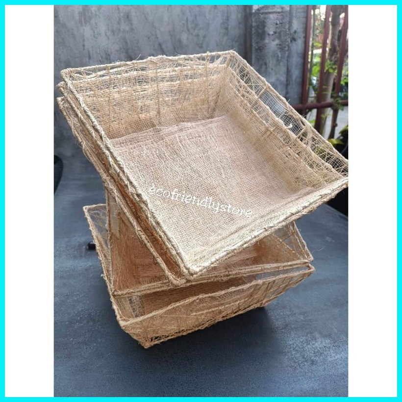 Abaca Basket with pouch, Food basket, Basket, Christmas grocery basket ...