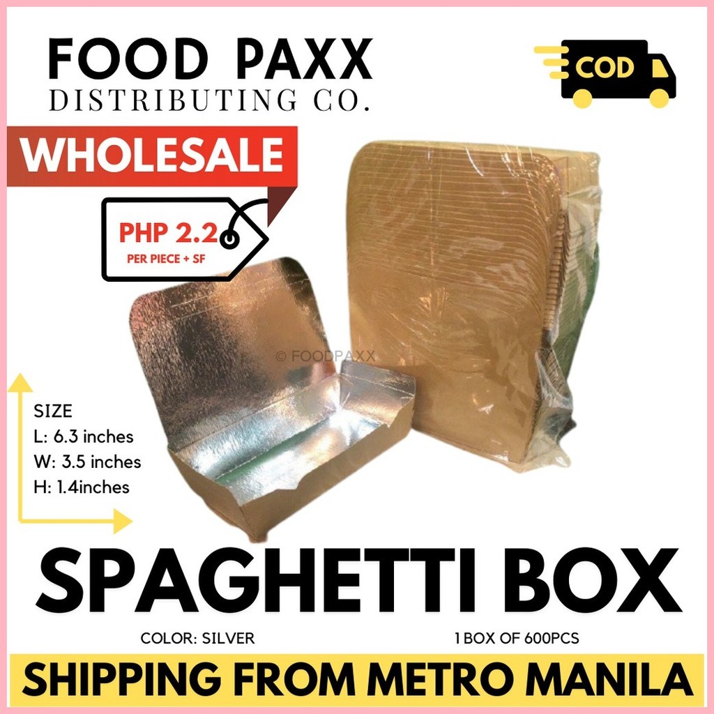 [600pcs] Spaghetti Box silver laminated for take out takoyaki chicken ...
