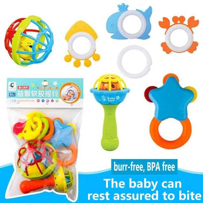 Baby Rattle For Infants Soft Teething Stick Colorful Rattles Hand ...