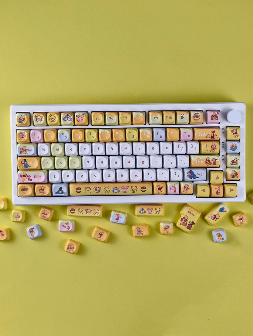 Winnie The Pooh Keycaps PBT MOA Profile 130 Keys Dye Sublimation Aula ...