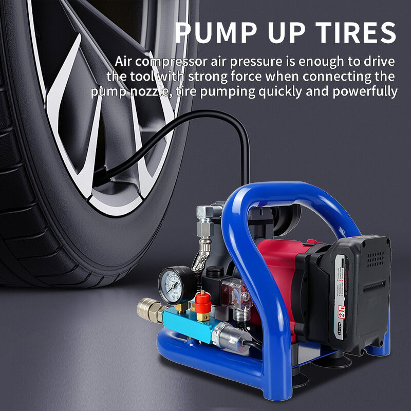 21V Air Compressor Car Tire Pump Cylinder Power System Mini Air ...