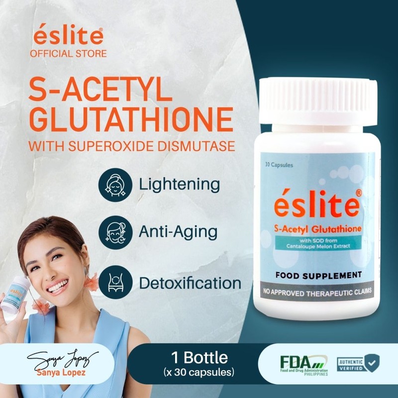 eslite glutathione fda approved Official] Eslite S-Acetyl Glutathione (Anti Aging And Skin Whitening Gluta  Capsule) 30 Capsules F5