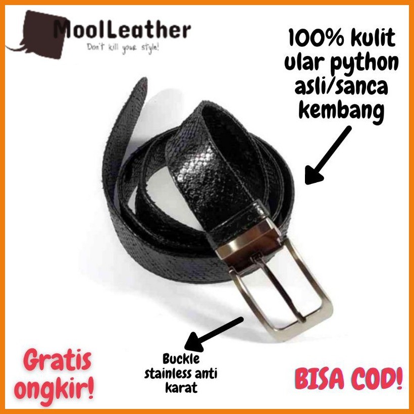 Mool Leather - Men's Genuine python Snakeskin Belt 100% Original ...
