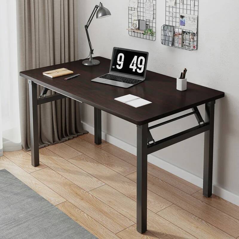 Folding Rectangle Desop Computer Walnut Stall Long Table Training ...