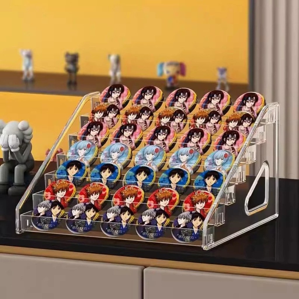 7 Layers Acrylic Stand Badge Storage Rack Card Ladder Blind Box Storage ...