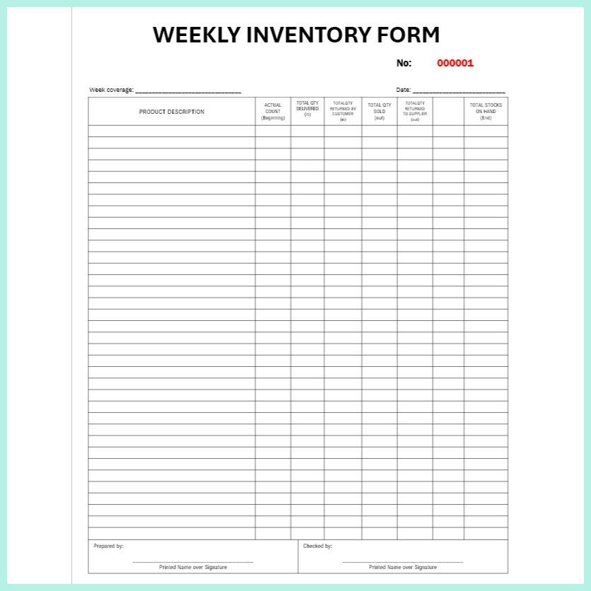 INVENTORY FORMS Generic only - Carbonized (MONTHLY INVENTORY, DAILY ...