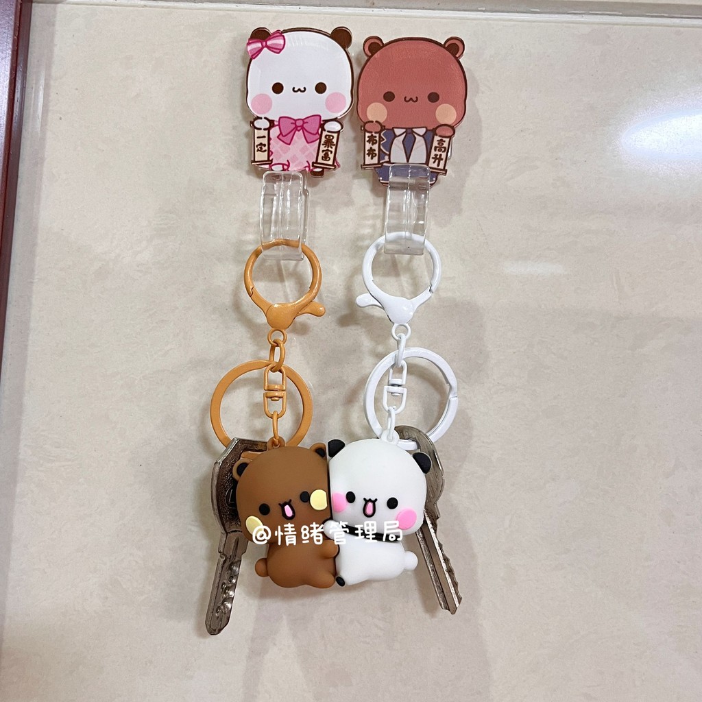 Panda Bubu And Yier Magnetic Hug Keychain Cartoon Panda Bubu And Dudu ...