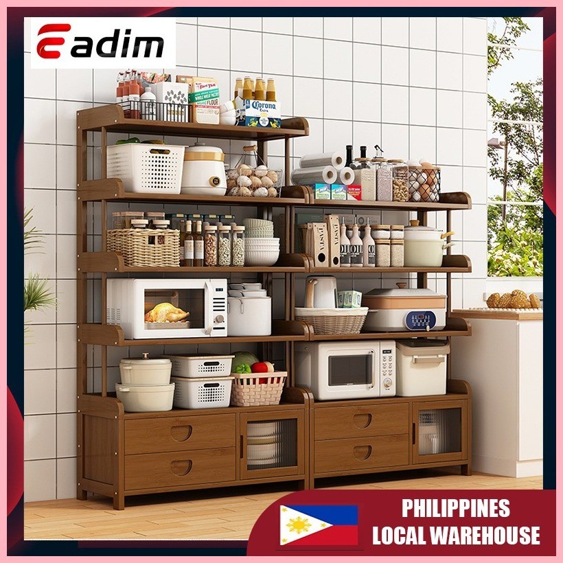 Multi-function Kitchen Wooden Organizer Kitchen Storage Rack With Multi ...