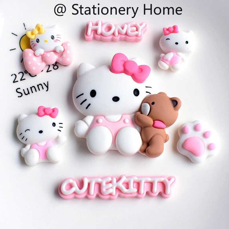 Cartoon Cute Pink KT Cat Decoration Refrigerator Sticker Magnetic Na ...
