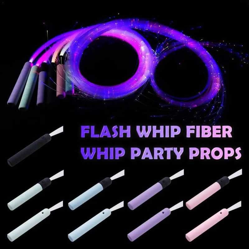Y LED Fiber Optic Whip 360° Swivel Er Bright Light Up Rave Toy Flow ...