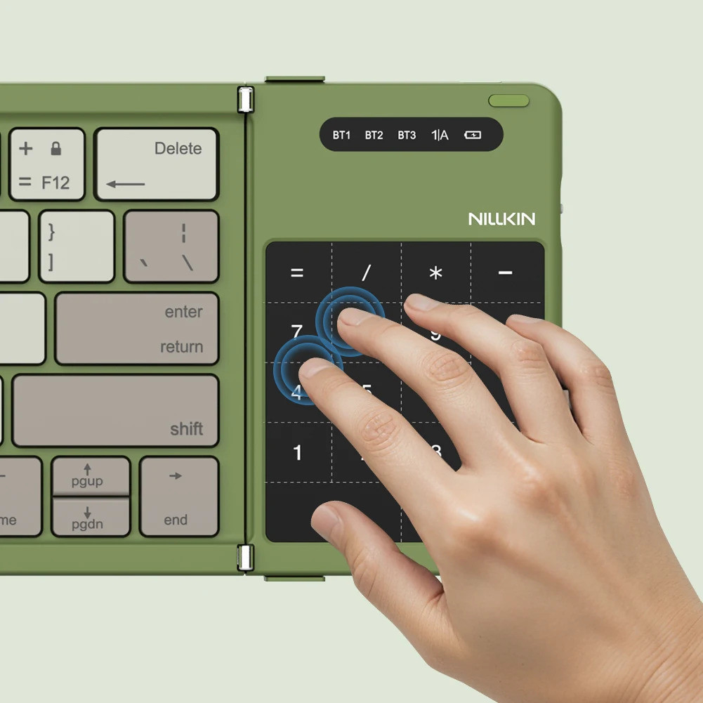 NILLKIN Folding Bluetooth Keyboard With Touchpad Number Pad,Full Size ...