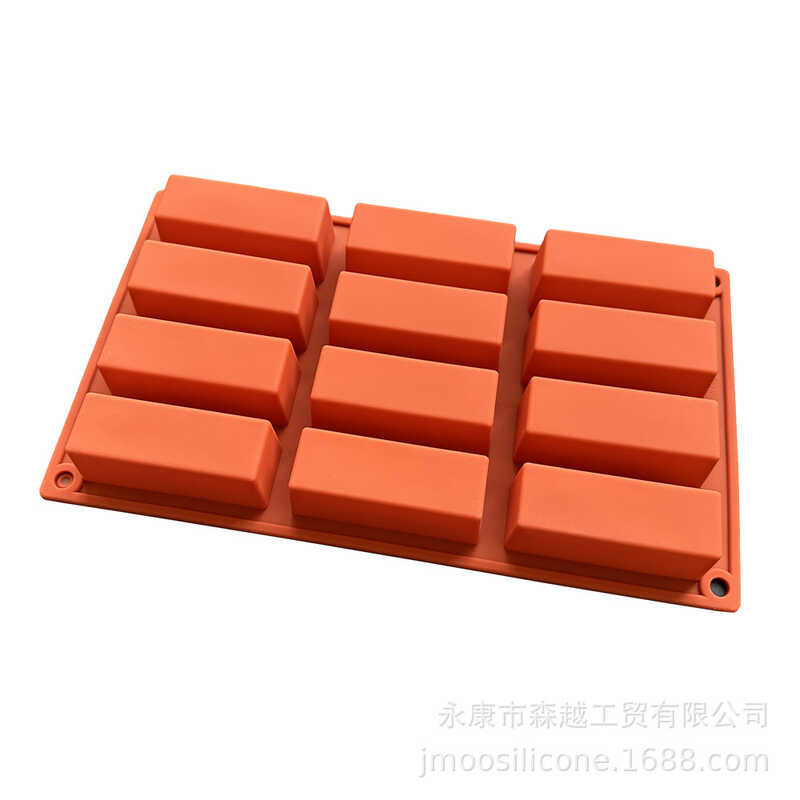 12-Strip Rectangular Mousse Cake Silicone Mold Baking Rectangular ...