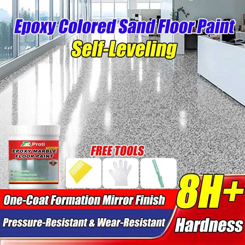1Kg/2Kg High Gloss Epoxy Resin Colored Sand Marble Floor Paint Self ...