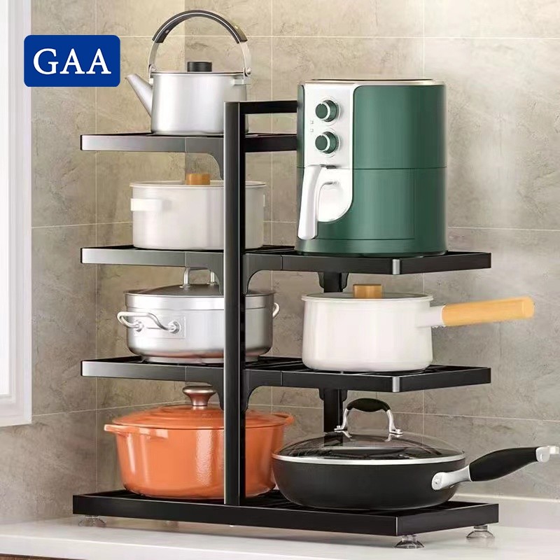 GAA Kitchen rack Kitchen Pan Organizer Pot Rack Adjustable Countertop ...