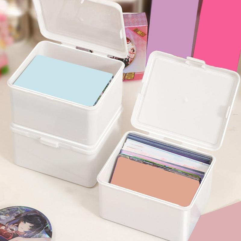 White Photocard Storage Box Idol Cards Photos Collection Box Jewelry ...