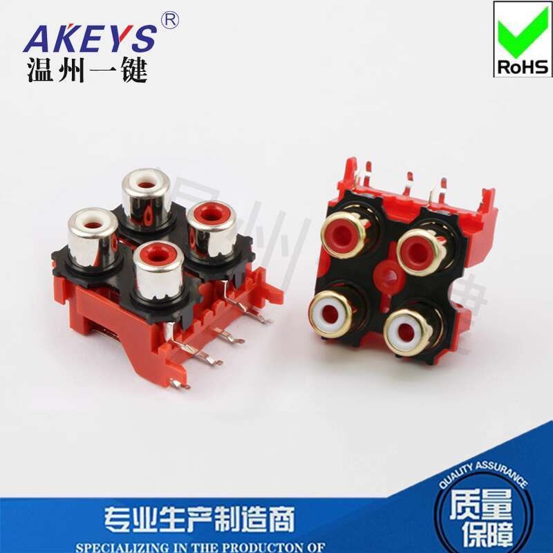 ☑♥ AV Coaxial Socket 6-Pin RCA Four-Hole PCB Soldering Audio Video ...
