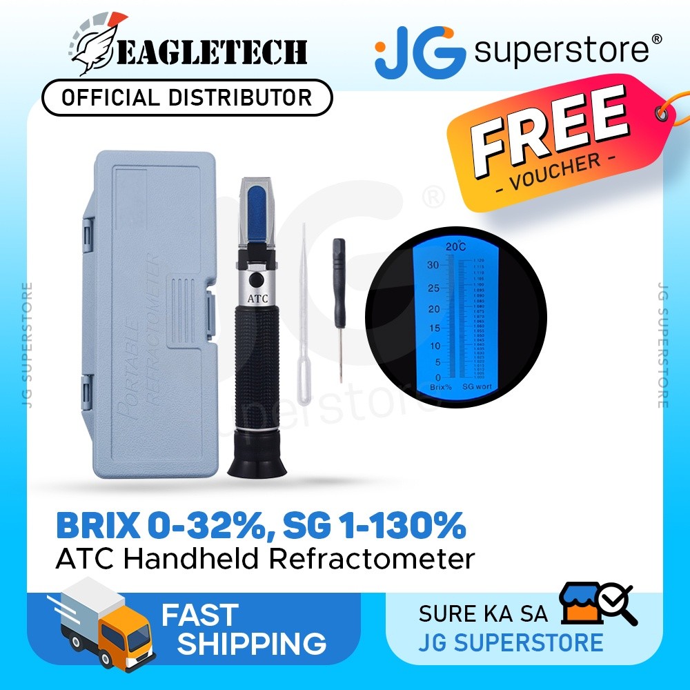 [CLEARANCE] Eagletech BRIX 0-32 ATC Hand Held Refractometer 0~32% Brix ...