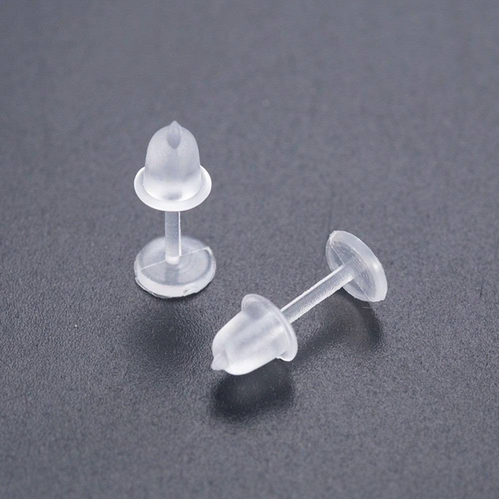 50/75Pairs Anti Allergy Transparent Ear Studs Hypoallergenic Silicone ...