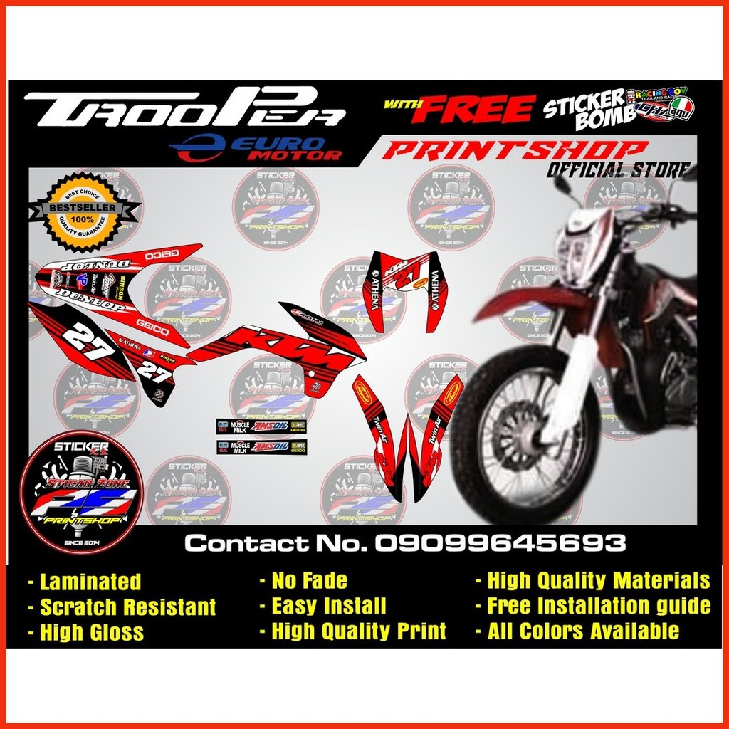Euro Motor Trooper 150 Full set Sticker Decals High Quality and durable ...