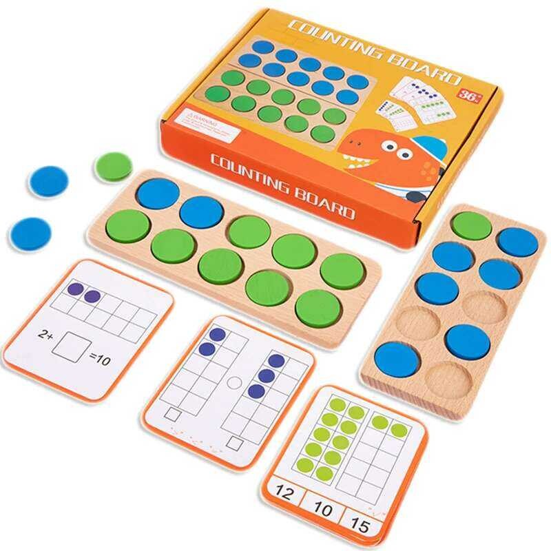 W Kids Montessori 1-10 Numbers Counter Wooden Math Toy Learning Digital ...