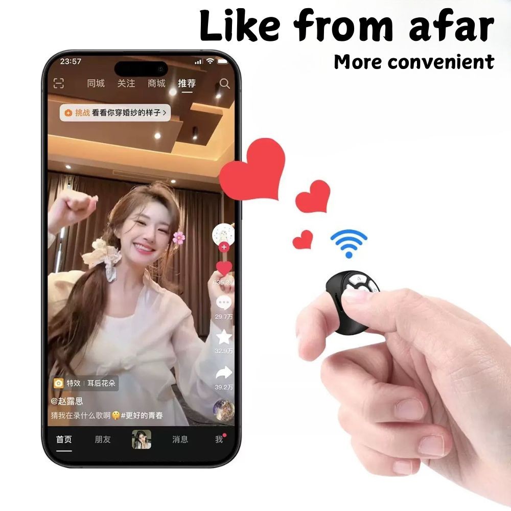 Remote Control Ring Portable Blutooth Remote Control Finger Wireless ...