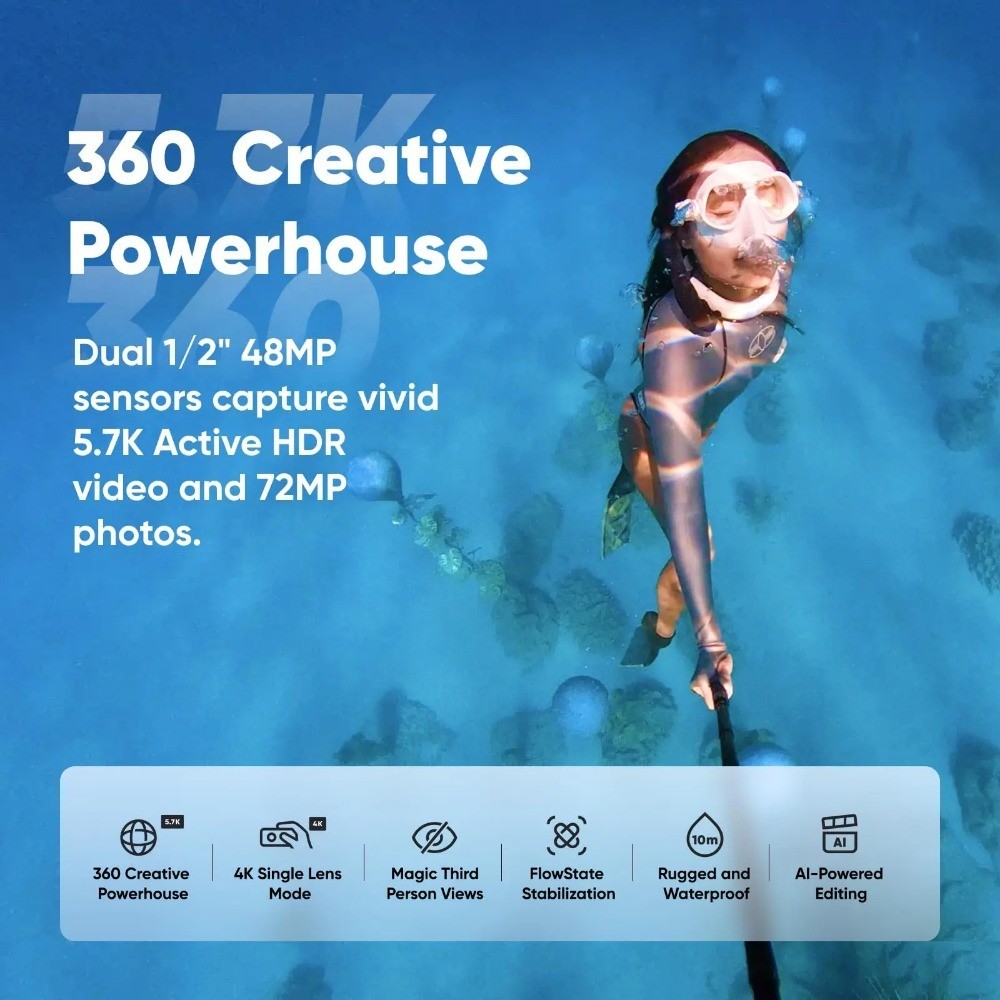 For 360 X4 Waterproof Dive Case Diving shell Kabibi ng pagsisid 360 X4 ...
