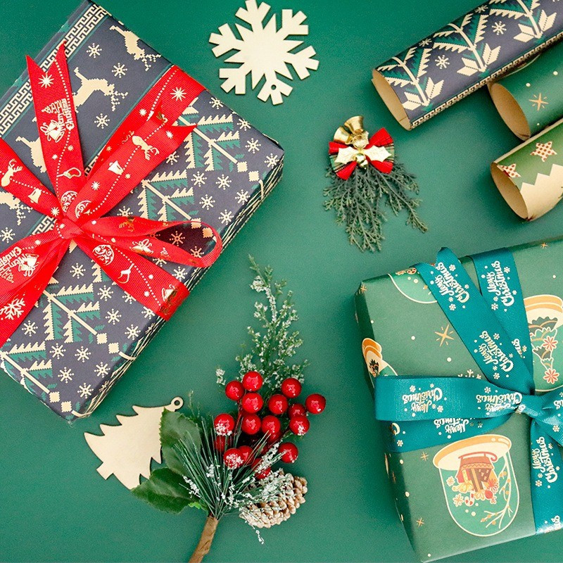 5/10/20Pcs Christmas Gift Wrapper Paper / Xmas Snowflake Pattern Kraft ...