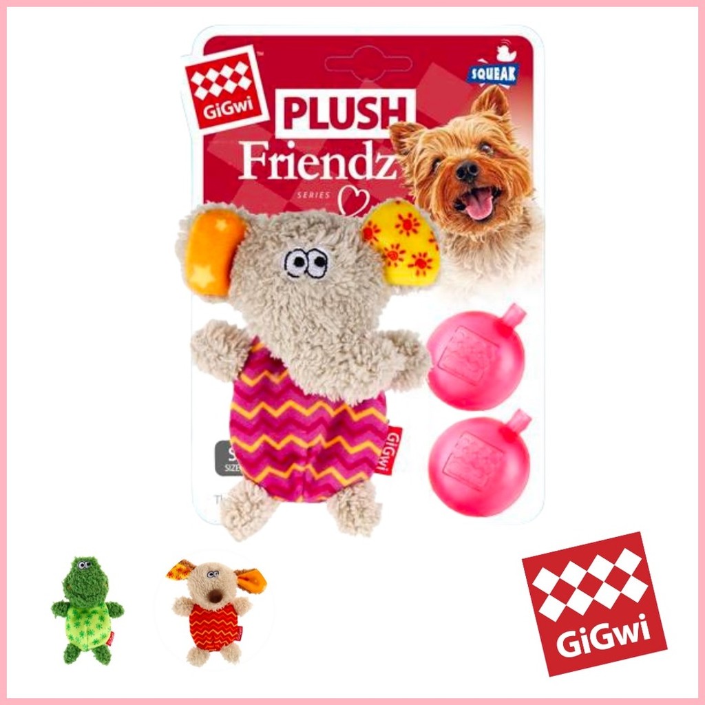 Plush Friendz Dog Chew Toy with Refillable Squeaker - Unique Fetch Pet ...