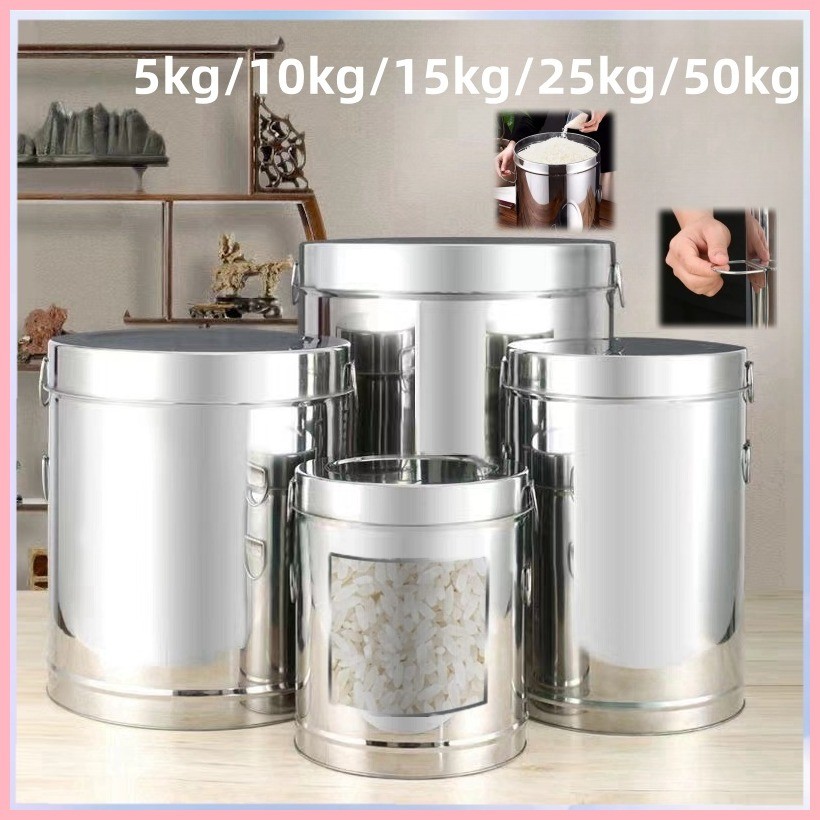 stainless food container rice keeper storage 25kg/15kg/10kg/5kg/rice ...