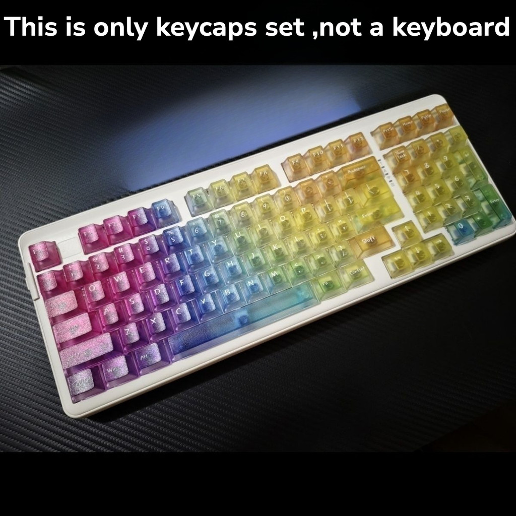 PC Gradiant Foggy Transparent Rainbow Gradient PC Keycap Magnetic ...