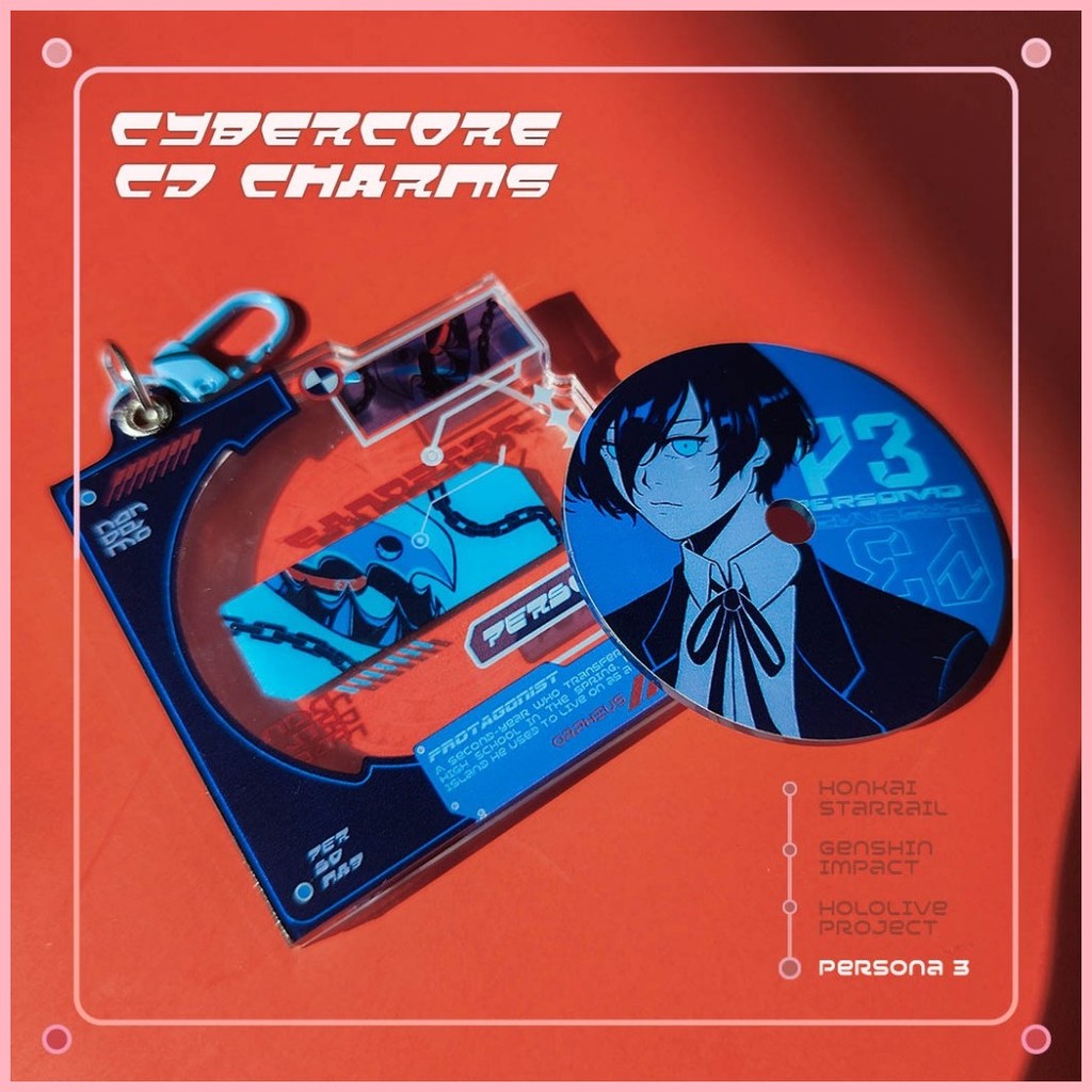 CD Charm Keychain - Persona 3 Protagonist Cybercore Aesthetic | Shopee ...