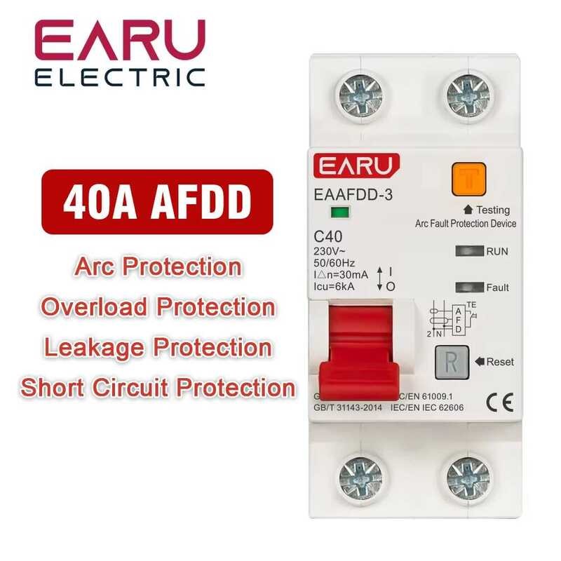 2P 40A AFDD AFCI Arc Fault Protector Device RCBO MCB Breaker ...