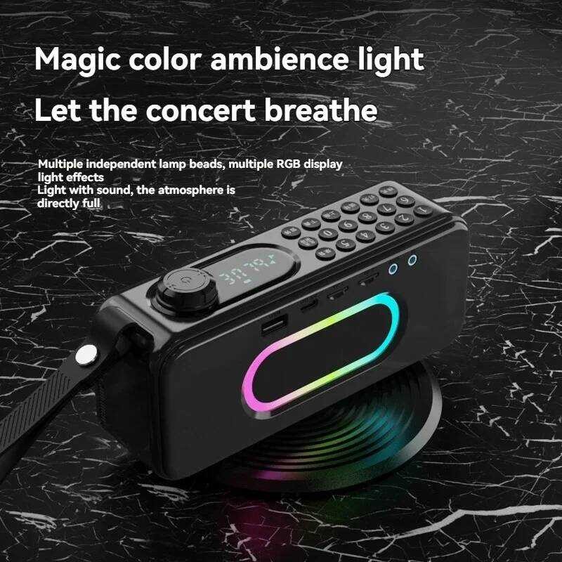Yy SANSUI F59 Wireless Bluetooth Speaker RGB Player Portable Elderly FM ...