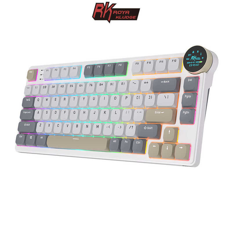 RK ROYAL KLUDGE N80 Wireless Keyboard Low Profile Top Mount Mechanical ...