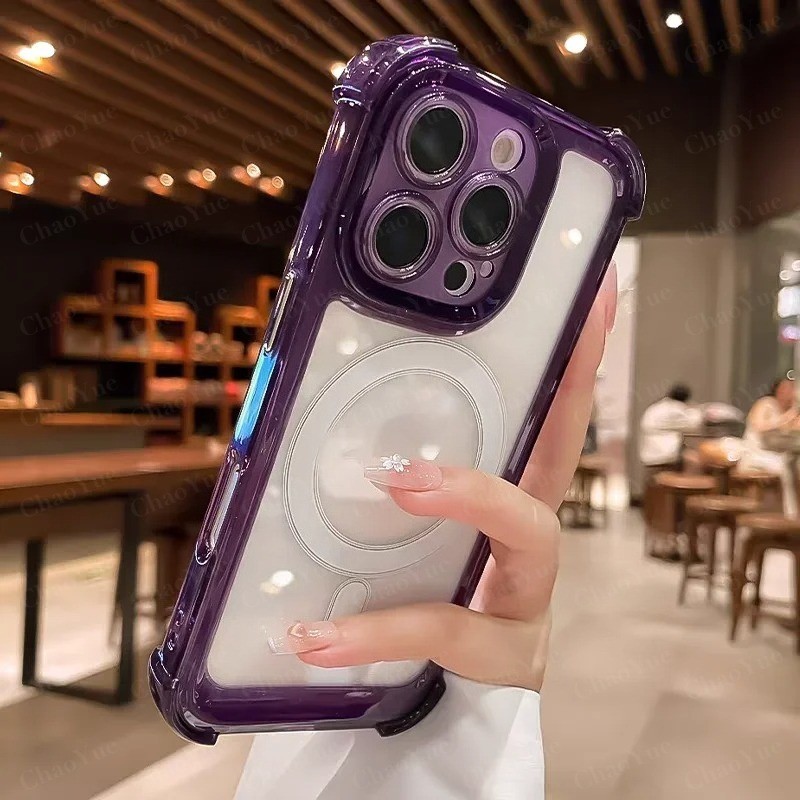 Luxury Crystal Clear Magnetic Wireless Charging Collision Avoidance ...