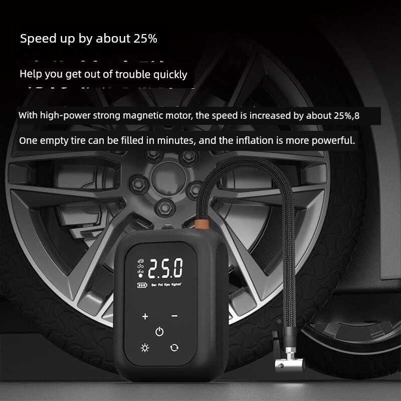 Multifunctional Wireless Portable Inator Electric Car Tire Air Pump ...