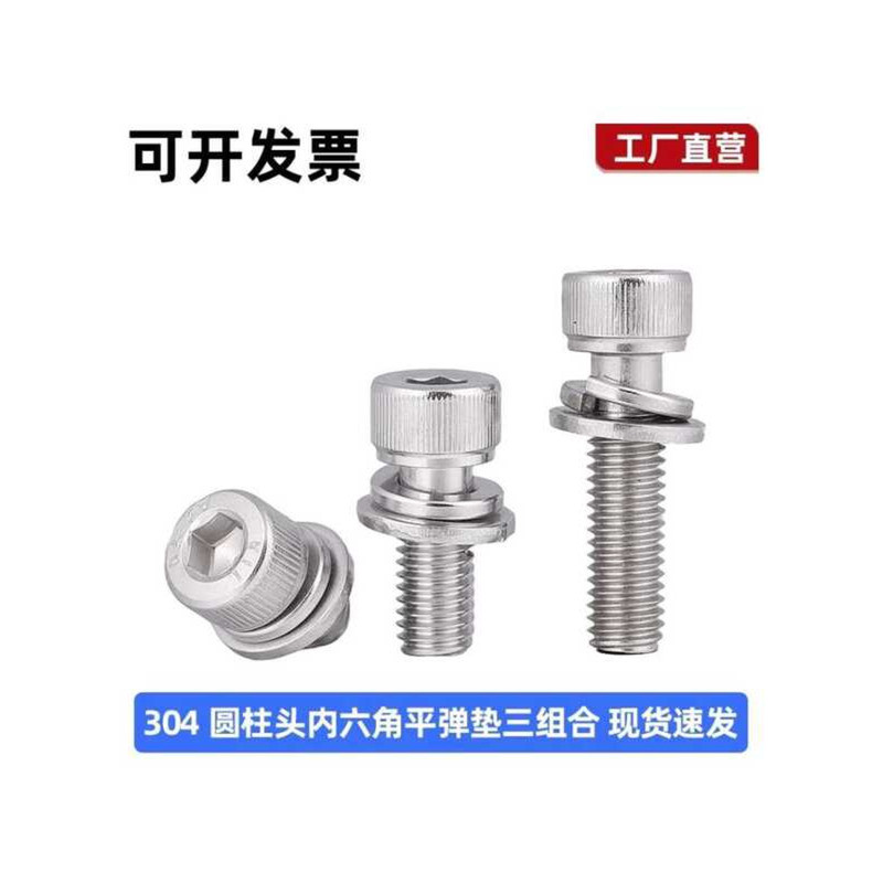 304 Stainless Steel Hex Socket Combination Screws with Flat and Spring ...